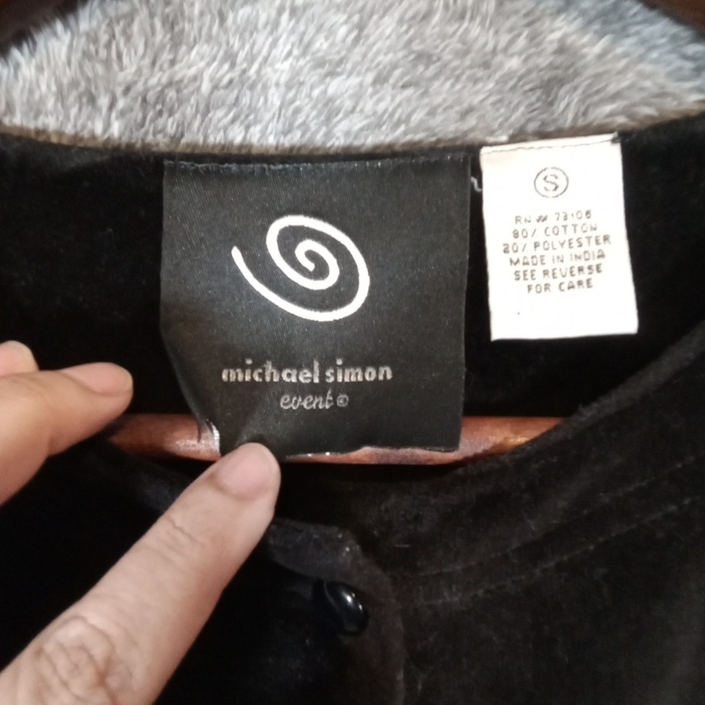 Micheal Simon Event Snowman Chridtmas Sweater Velvet Button Down Small - Picture 2 of 11